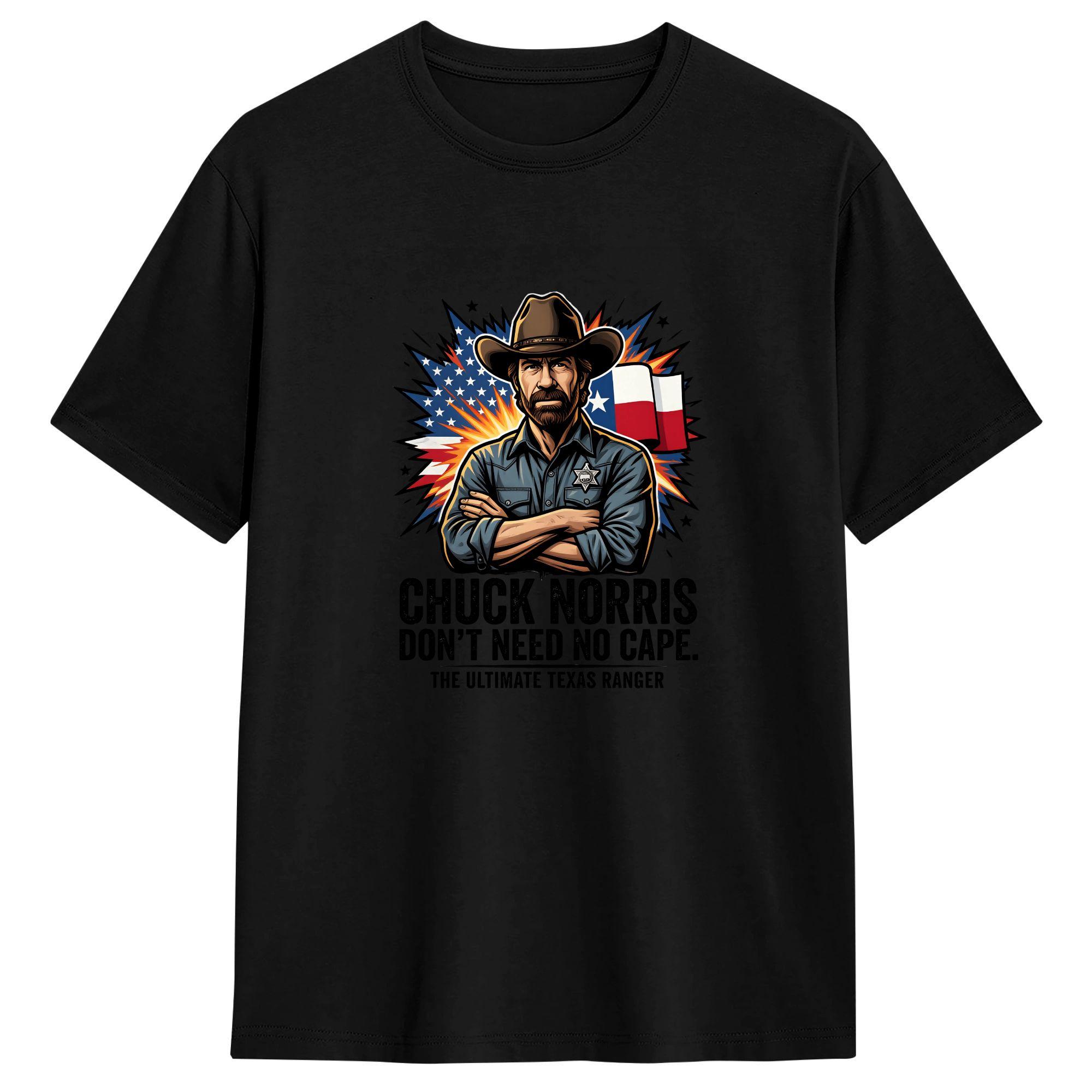 Chuck Norris T Shirt  Harajuku T Shirts ShortSleeved Vintage Tshirt Summer Cotton Oversized Top Tees S