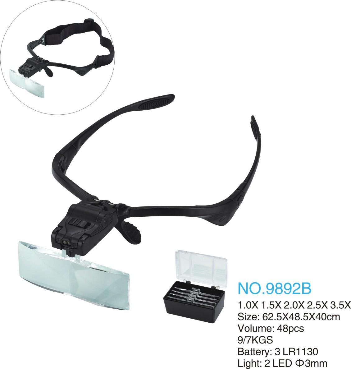 

Elderly Reading Magnifier Glasses with LED Light - 5 Interchangeable Lenses for Jewelry & Antiques