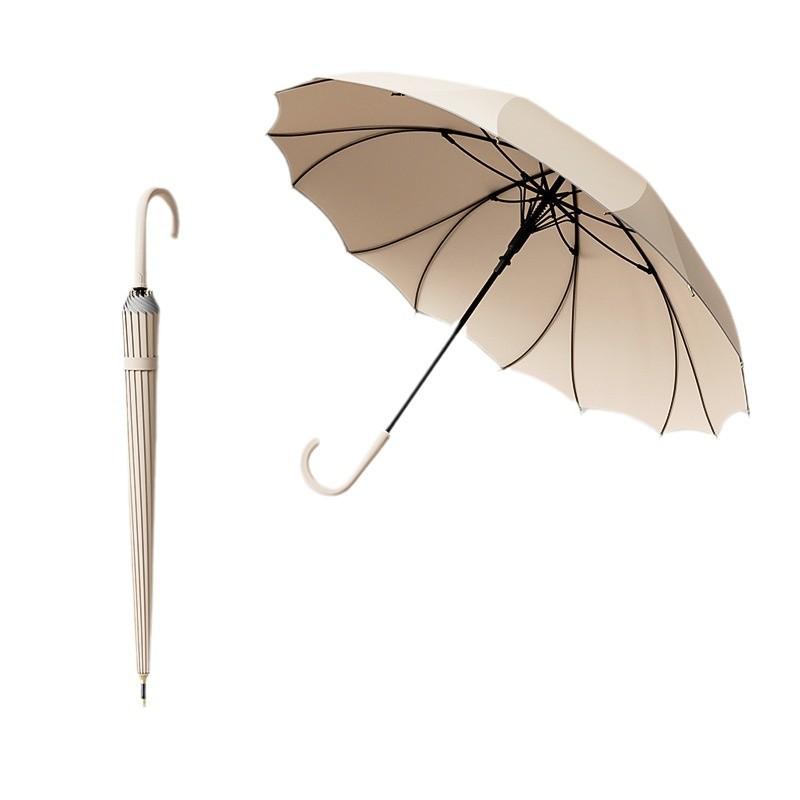 Simple 16-bone umbrella One-piece umbrella Long handle umbrella Automatic umbrella Heavy rain special umbrella