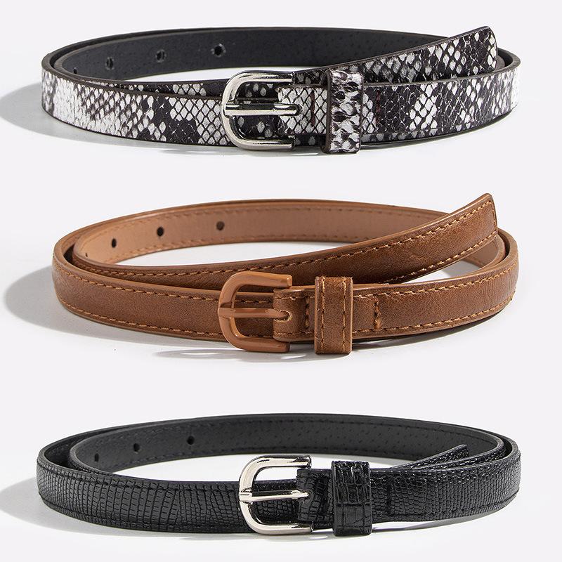 The New Animal-patterned Heart-shaped Circle Five-pointed Star Buckle Thin Waist Belt Set Is A Fashionable and Versatile Match for Women's Skirts