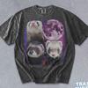 Three Ferret Moon Shirt Funny Cosmic Galaxy TShirt Ferret Lover T-shirt Graphic Space Gift 90s Tee
