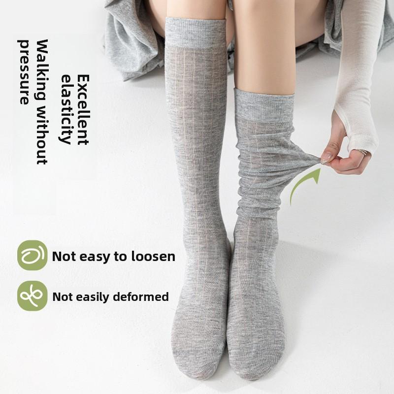 Silk Stockings for Women in Long Tube Style, Ultra-thin and Breathable, Suitable for Summer, Mid-length, Without Bones, Ice-like and Fluffy Stockings