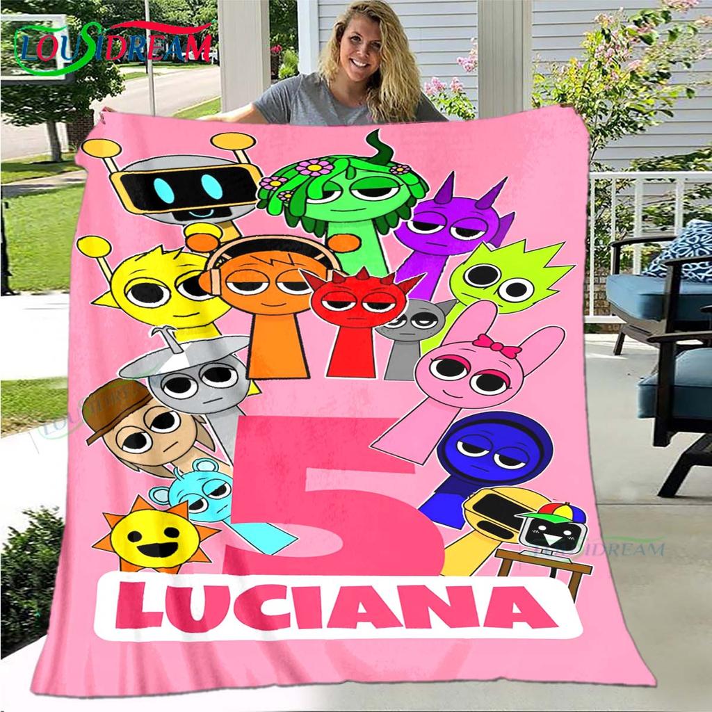 Fashion S-Sprunki Incredibox Game Four Seasons Blanket Sofa Cover Travel Bed Plush Blanket Travel Office Break Blanket Gift