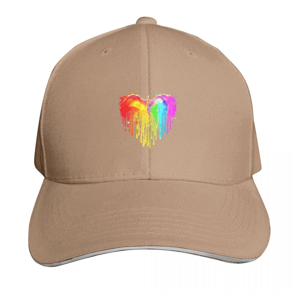 Dragon LGBT Heart Watercolor Baseball Cap Luxury Unisex Cap F Fishing Caps Unisex Cute Womens Golf Clothing Unisexs