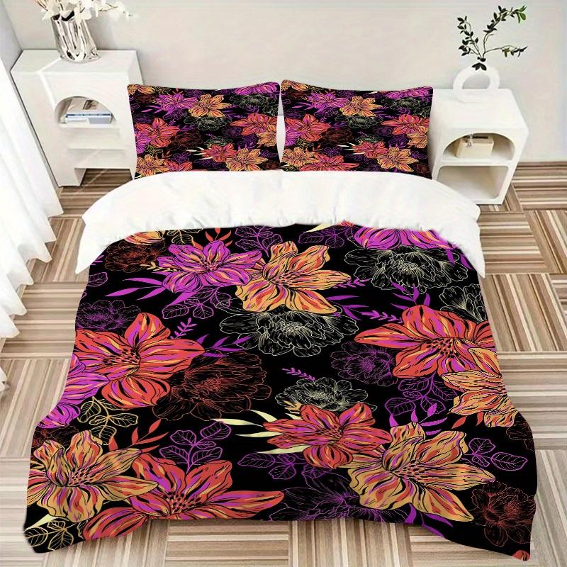 3pcs Floral Pattern Bedding Set, Breathable and Soft, Suitable for All Seasons, Ideal for Home Use, Suitable for Bedroom Decor 21157