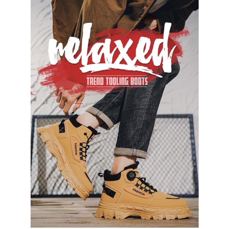 Men S High Top Casual Martin Boots Outdoor Breathable Wear Resistant Sports Shoes