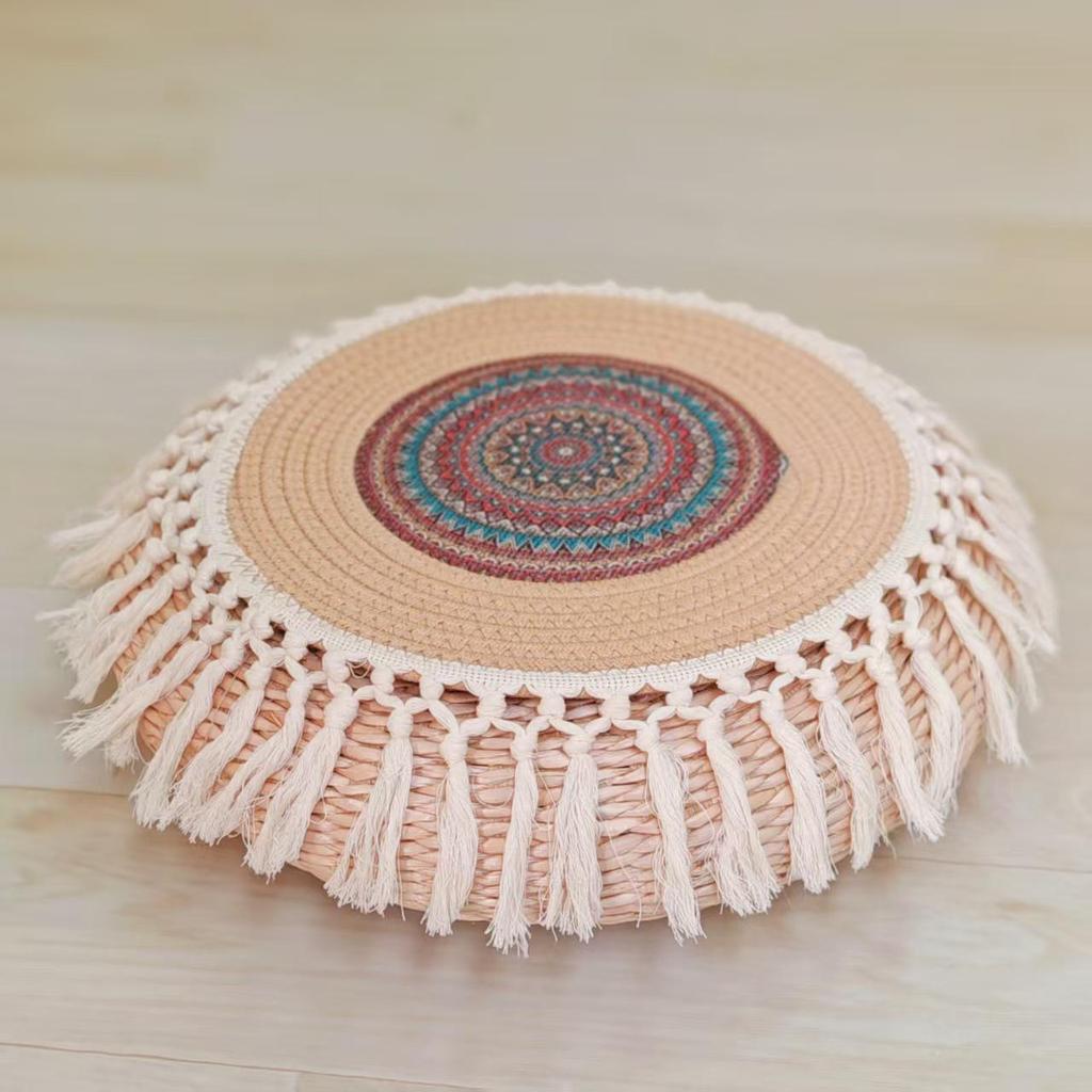 Round Tatami Floor Cushion for Reading, Meditation, and More