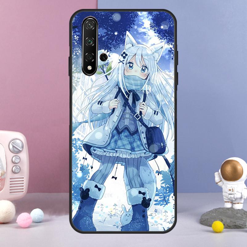 Anime Cat Girl For Huawei Nova Y72 Y61 Y91 Y73 Y90 Y70 Y60 12s 12i 11i 8i 9 10 SE P60 P30 Pro P40 Lite Case