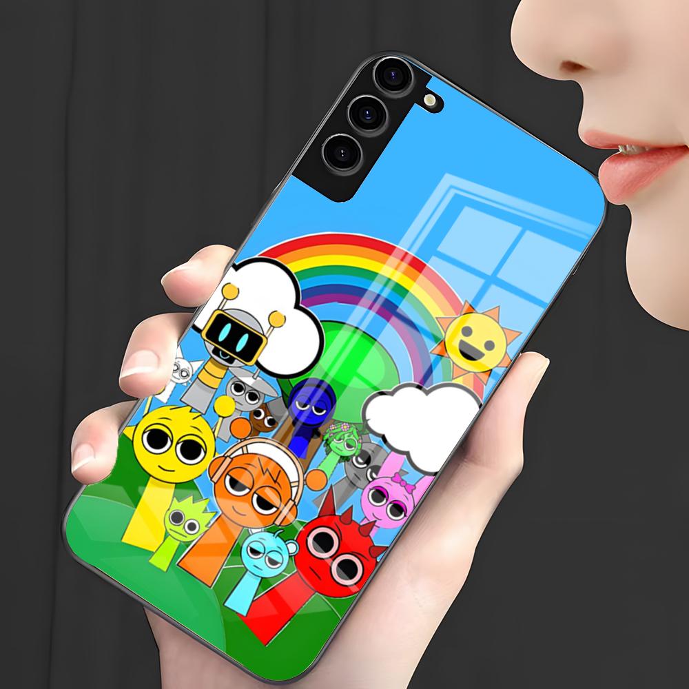 Cartoon-Spiel Sprunki Handyhülle Für Samsung A25 A13 A33 5G A54 A36 A35 A56 A52 A14 Stoßfeste Glasabdeckung