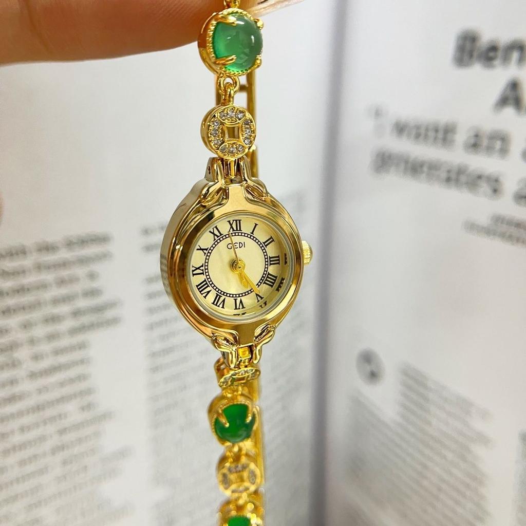 Brand Luxury Ladies Watch New Jade Beads Bracelet Quartz Watches For Women Jewelry Clock Gold Silver