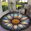 1pc Office Carpet, Abundant Lilac Blossoms Chair Rug, Living Room Printed Round Rug, Home Chair Floor Mat
