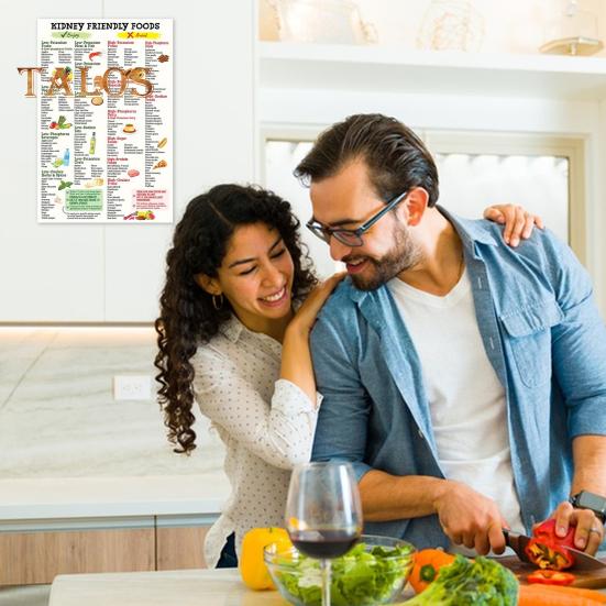 Kidney Friendly Foods Poster Kidney Care Reminder Poster Wall Kidney-friendly Eating Guide Poster for Healthy Living Kitchen Dining Room Decor