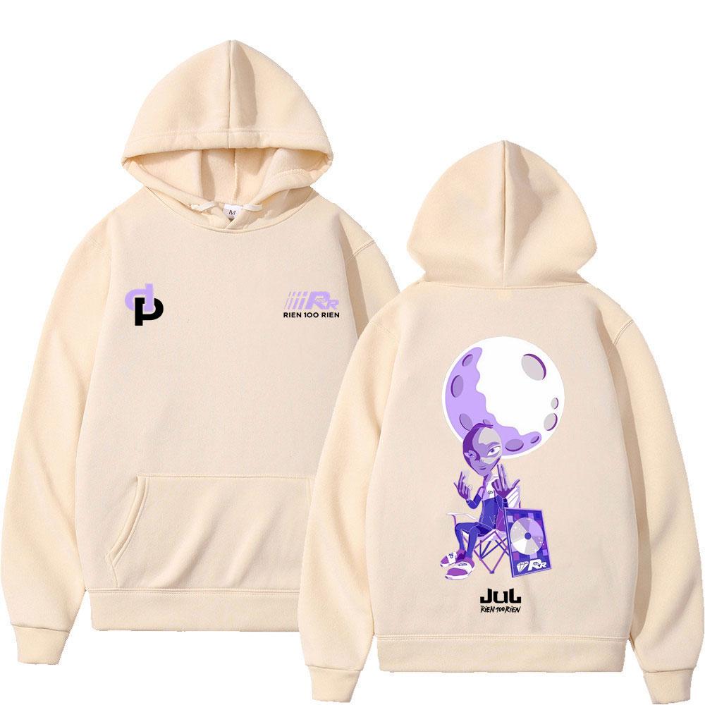 

France Rapper Jul Rien 100 Rien Album Merch Hoodies Men Women Clothing Fashion Hip Hop Long-sleeved Sweatshirt Casual Pullovers XL