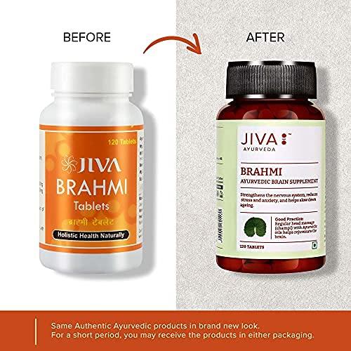 Jiva Brahmi Tabletten 500mg 120 Tabletten X 2er Pack für Geistiges Wohlbefinden und Stärkung des Nervensystems