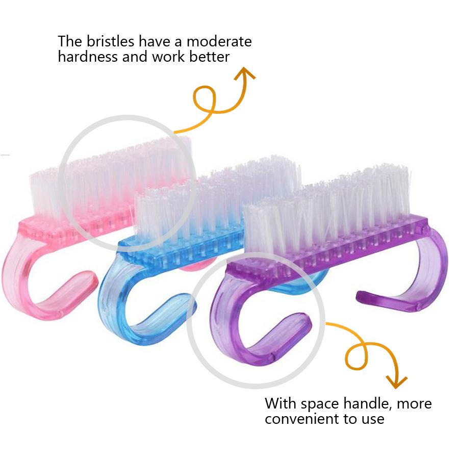 Zestaw 2 pędzli do zdobienia paznokci, szczoteczka do czyszczenia paznokci do manicure i pedicure, do czyszczenia i usuwania kurzu