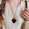 Artistic Retro Resin Heart Necklace: Simple, Fashionable, Versatile Sweater Chain with a High-Class Feel.