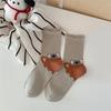 Fashionable Middle Calf Socks with Cartoon Animal Designs in Soft Cotton Bubble Cuffs Crew Socks Hosiery for Women Teens