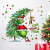 Yovkky Merry Christmas Wall Decals Stickers, Xmas Tree Max Dog 2026 New Year Bedroom Decor Home Kitchen Decorations, Winter Holiday Red Green Polka