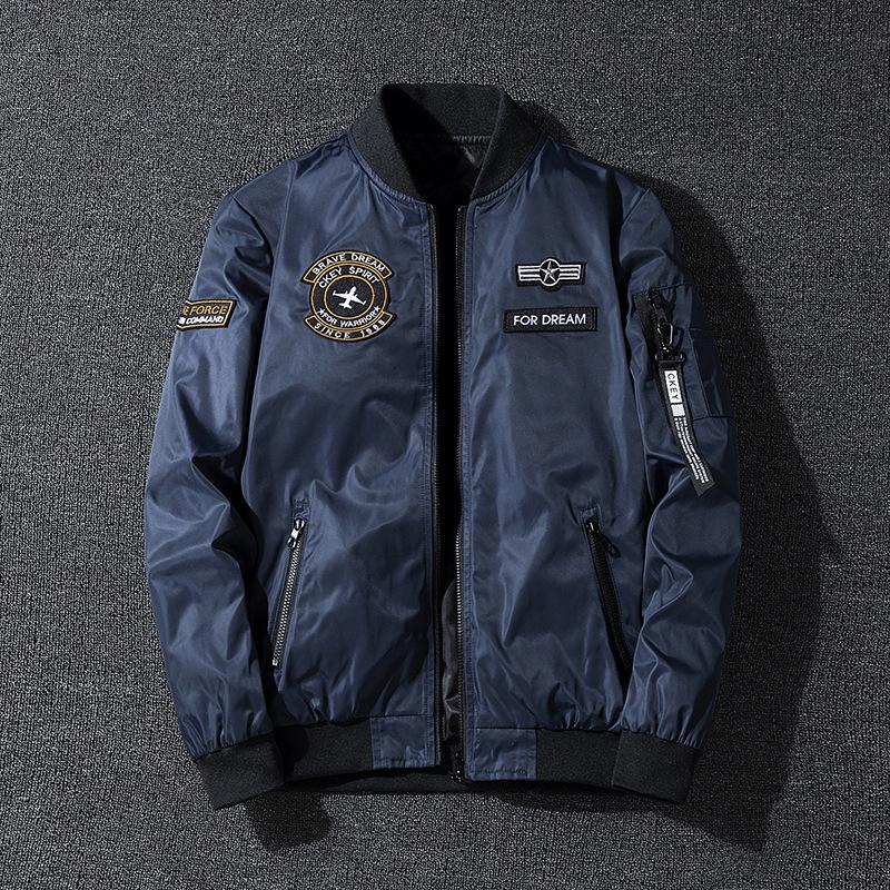 Autumn and Winter Men's Air Force Pilot Jacket Men's Embroidered Baseball Uniform Loose Workwear Large Size Trendy Jacket