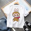 Kids 2-13Y+ T-shirts Children Cartoon Cute Short Sleeved Shirt Boys Girls Summer Travel Fashion Clothing Cotton White Kids Clothes