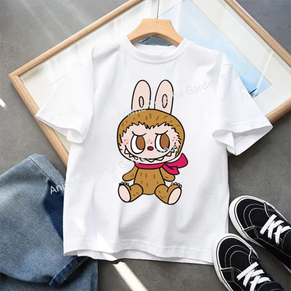 Kids 2-13Y+ T-shirts Children Cartoon Cute Short Sleeved Shirt Boys Girls Summer Travel Fashion Clothing Cotton White Kids Clothes