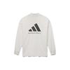 Adidas SS23 Solid Color Loose Fit Long Sleeve T-Shirt Unisex Tops Gray White IR8487