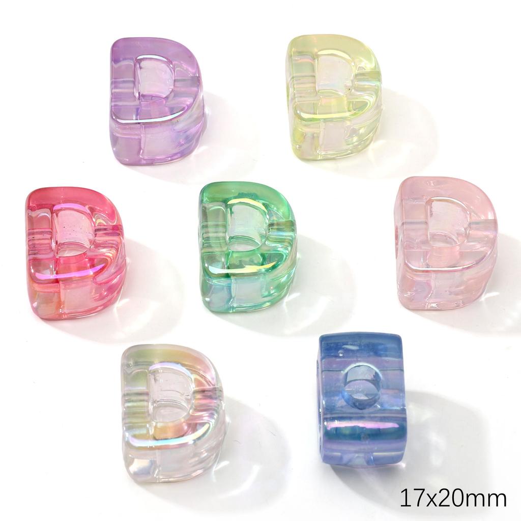 5 Stück Acrylperlen Regenbogen Sonnenschein Buchstabenperle für DIY Halskette Armband Ohrringe Schmuckherstellung Bastelzubehör