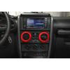 Red Air Condition Outlet Vent Ring Trim Decor Bezels For Jeep Wrangler JK 07-10
