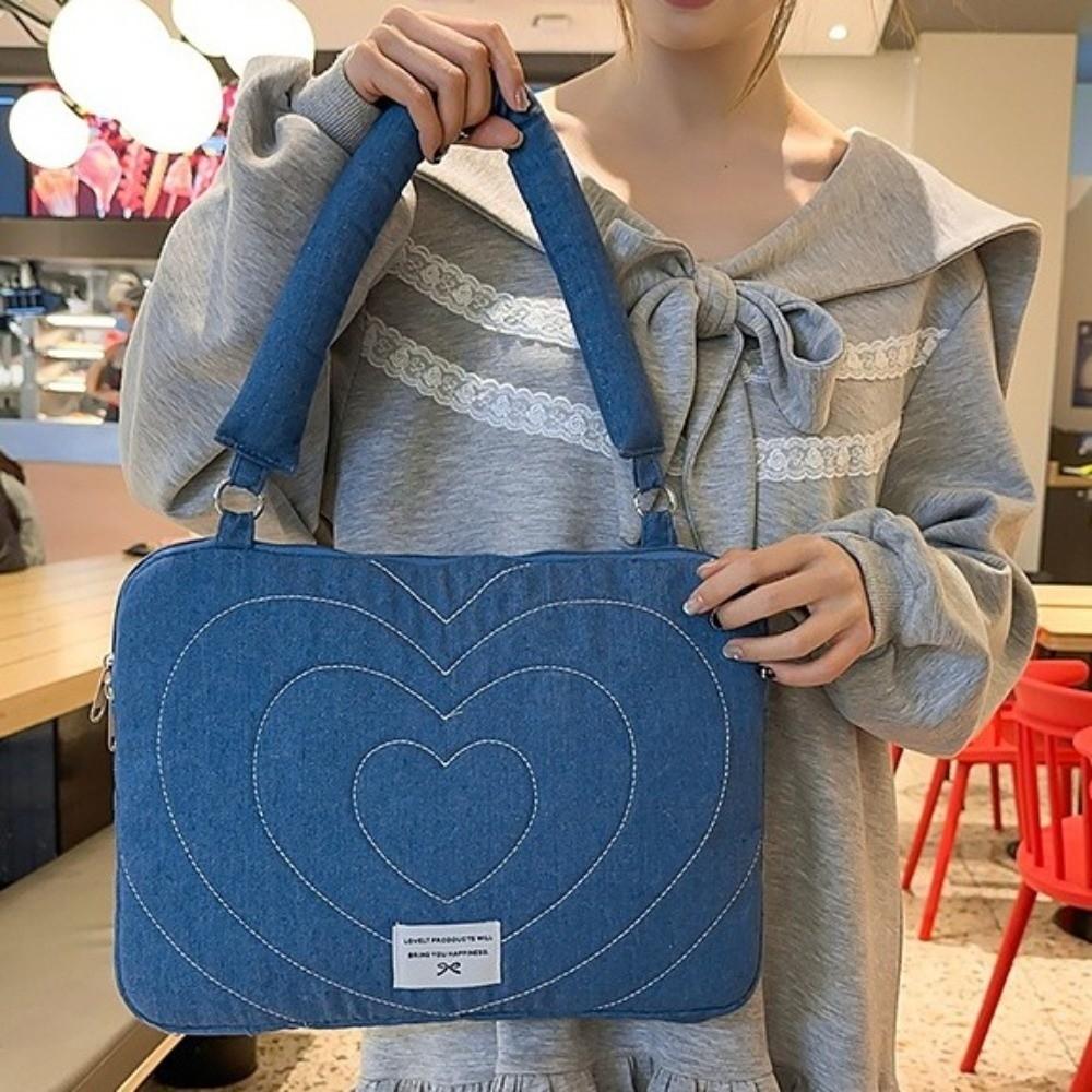 Modern Fashion Computer Bag 11 Inches Bowknot Embroidered Laptop Bag Shockproof Soft Tablet Carring Case Travel