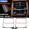 Carbon Fiber Car Accessories Rear Center Air Vent Modified Interior Trim Cover Soft Sticker For BMW 7 Series G11 G12 2015-