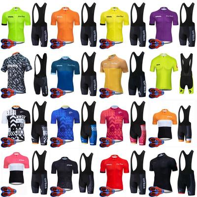 Men Women Cycling Jersey Set Short Sleeve Bib Shorts Breathable Bike Sportswear