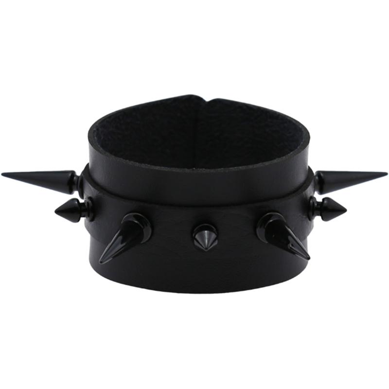 1 Stück Punk Goth Rock spitze Nieten Kegel Nieten Leder Manschette Armband Für Männer Hip Hop Frauen klobiges Armband Pulseras Schmuck