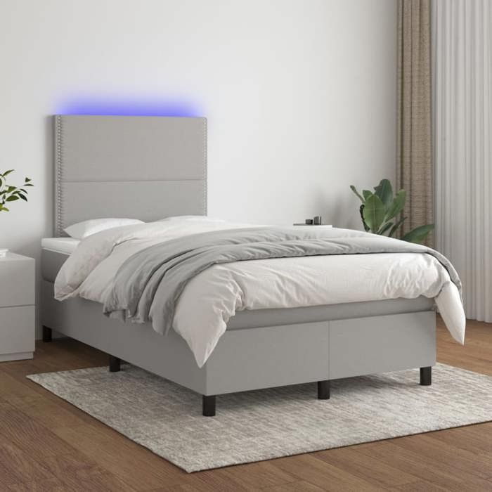 VidaXL Sommier à Lattes de Lit avec Matelas et LED, Lit Rembourré, Lit Double, Lit Adulte de Chambre à Coucher Intérieur, 3134781