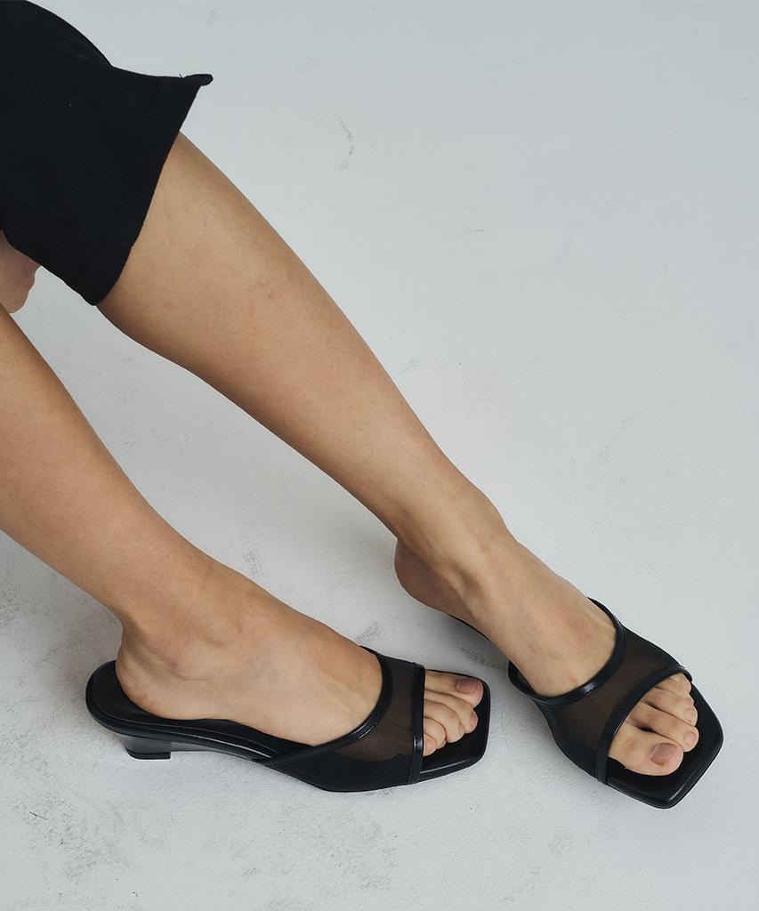Phase Moon Veil Mesh Summer Wedge Sandals (5Cm)