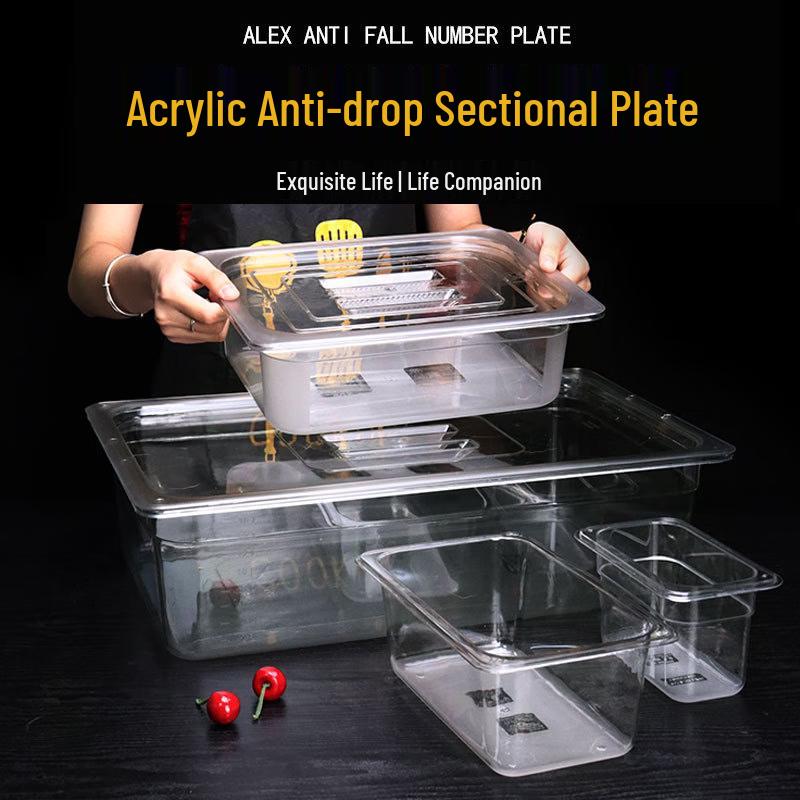 Transparent Acrylic PC Rectangular Gastronorm Food Pan