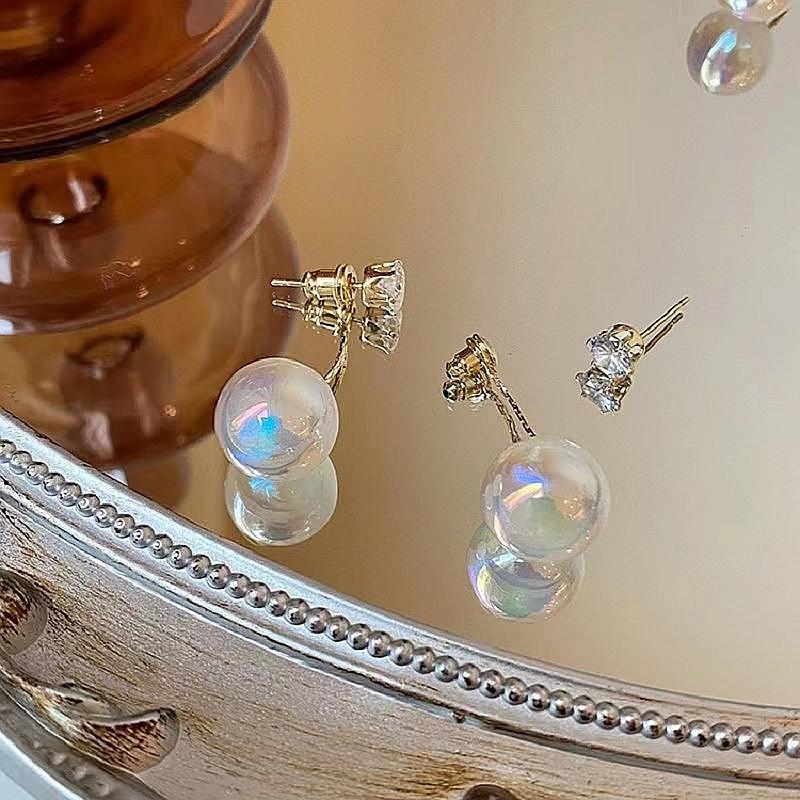 French Mermaid Ji Love Pearl Earrings High Sense Niche Light Luxury Temperament Sweet Earrings Versatile Exquisite Earrings