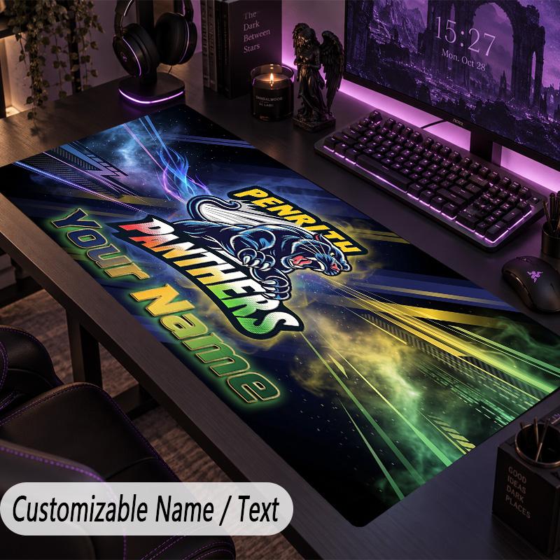 Large Mouse PadPenrith Panthers Custom Name Text Personalized Desk Mat Non Slip Gaming Pad