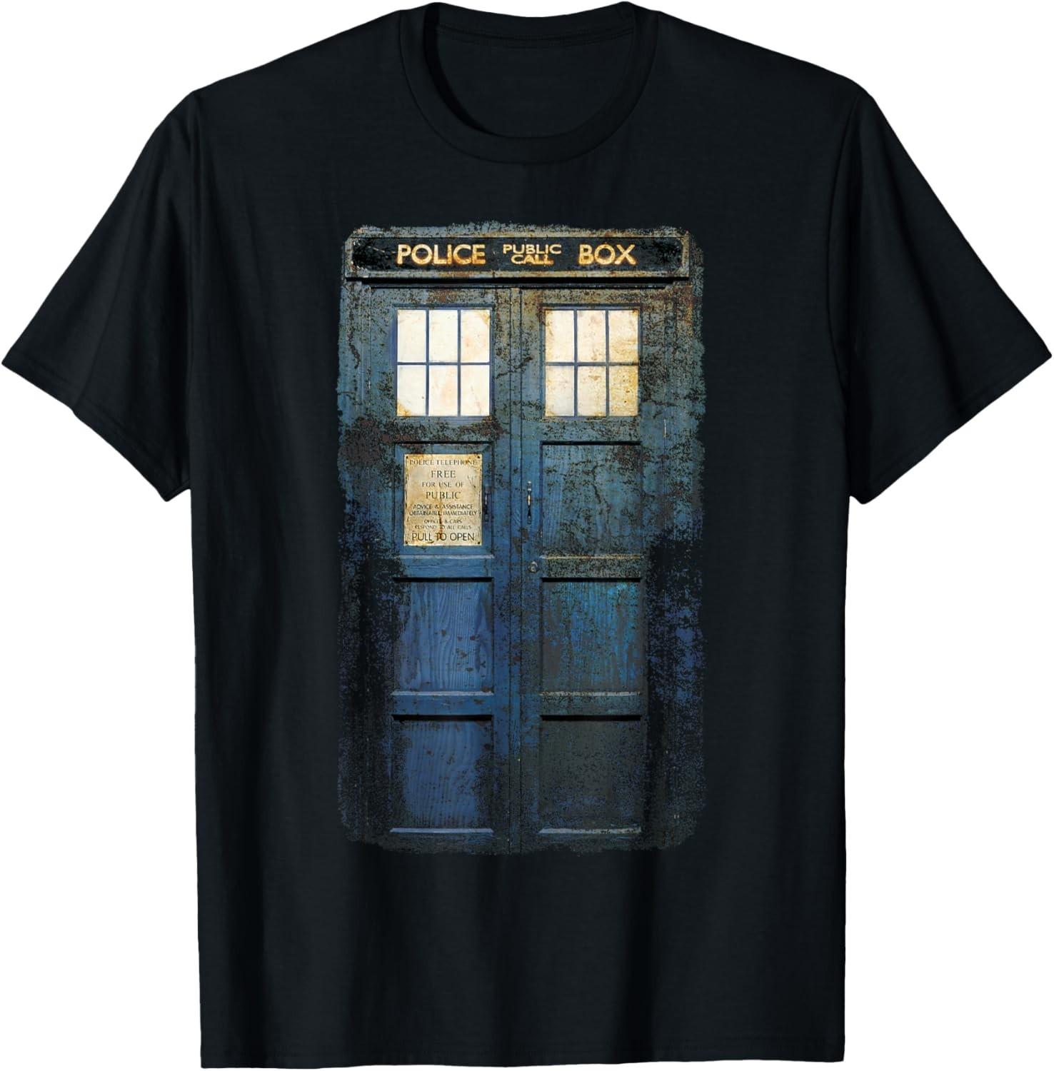 Cosplay Tardis Distressed Time-Traveller Sci-Fan Gift Unisex T-Shirt S разноцветный