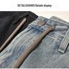Men's Summer Blue Straight-Leg Five-Point Shorts