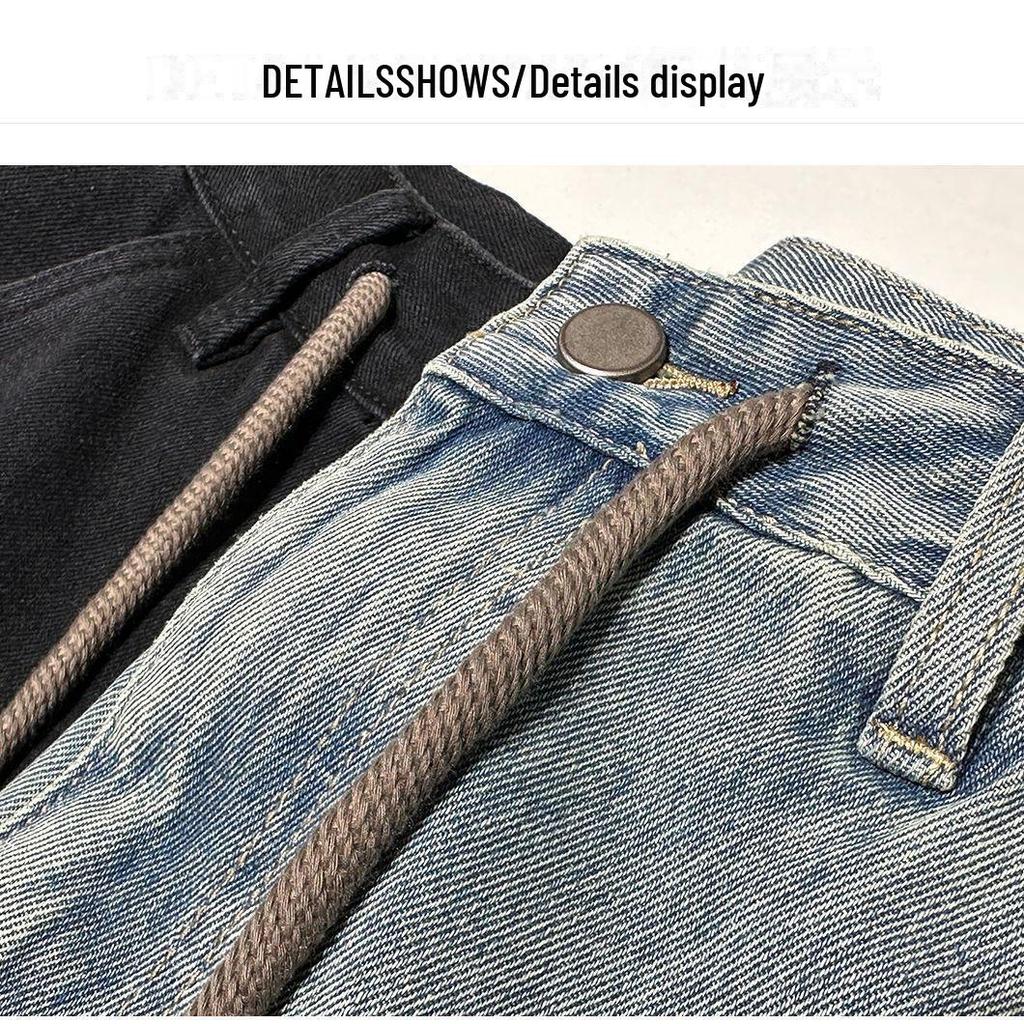 Men's Summer Blue Straight-Leg Five-Point Shorts