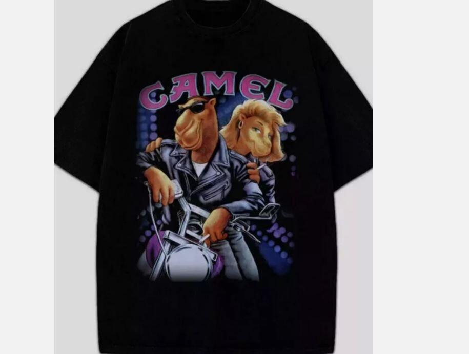 26 Joe Camel T-Shirt Joe Camel Motorcycle Vintage Custom Graphic Tee black Unisex T-Shirt M