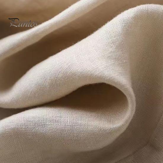 Pullover Blouse Women Retro Casual Shirt O-neck Lantern Long Sleeve Single Breasted Elegant Puff Top Splicing Design Loose Fit Solid Color Round Neck