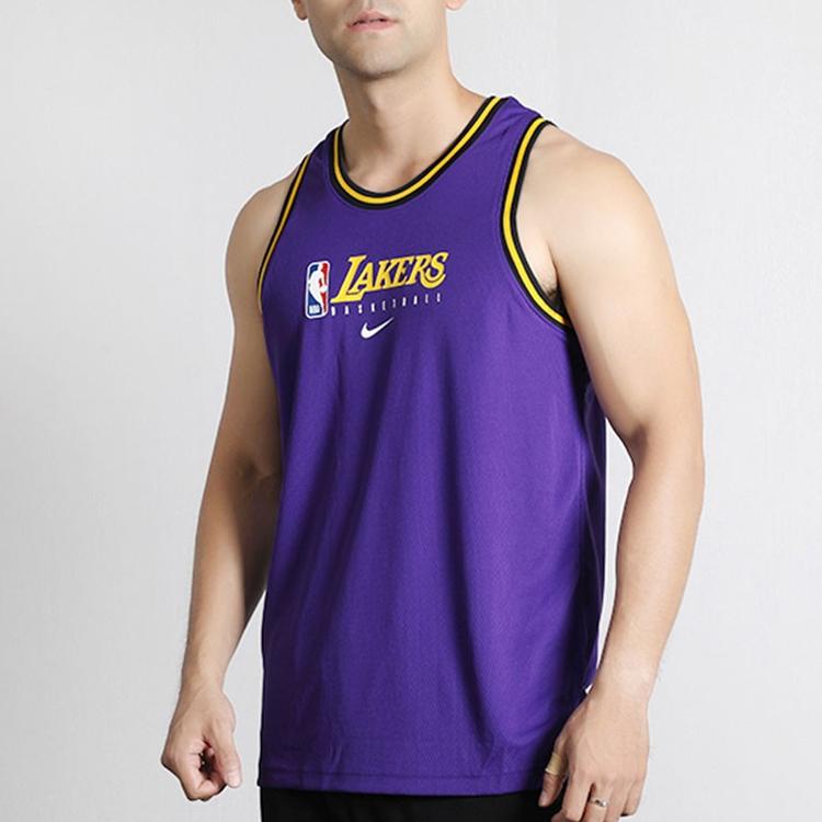 Nike Los Angeles Lakers NBA Dri-Fit Basketball Jersey Men Tops Purple BQ9344-504