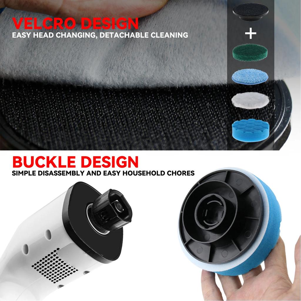 Electric Scrubber 25W Smart Low Noise Brush Handheld Rechargeable Cordless Scrubber with 1000mAh Battery for Bathroom