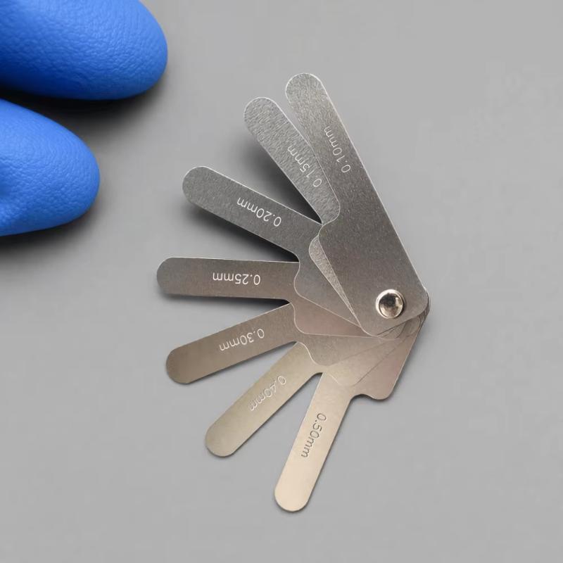 7 Blades Stainless Steel Dental Feeler Gauge Metric Scale Gap Ruler