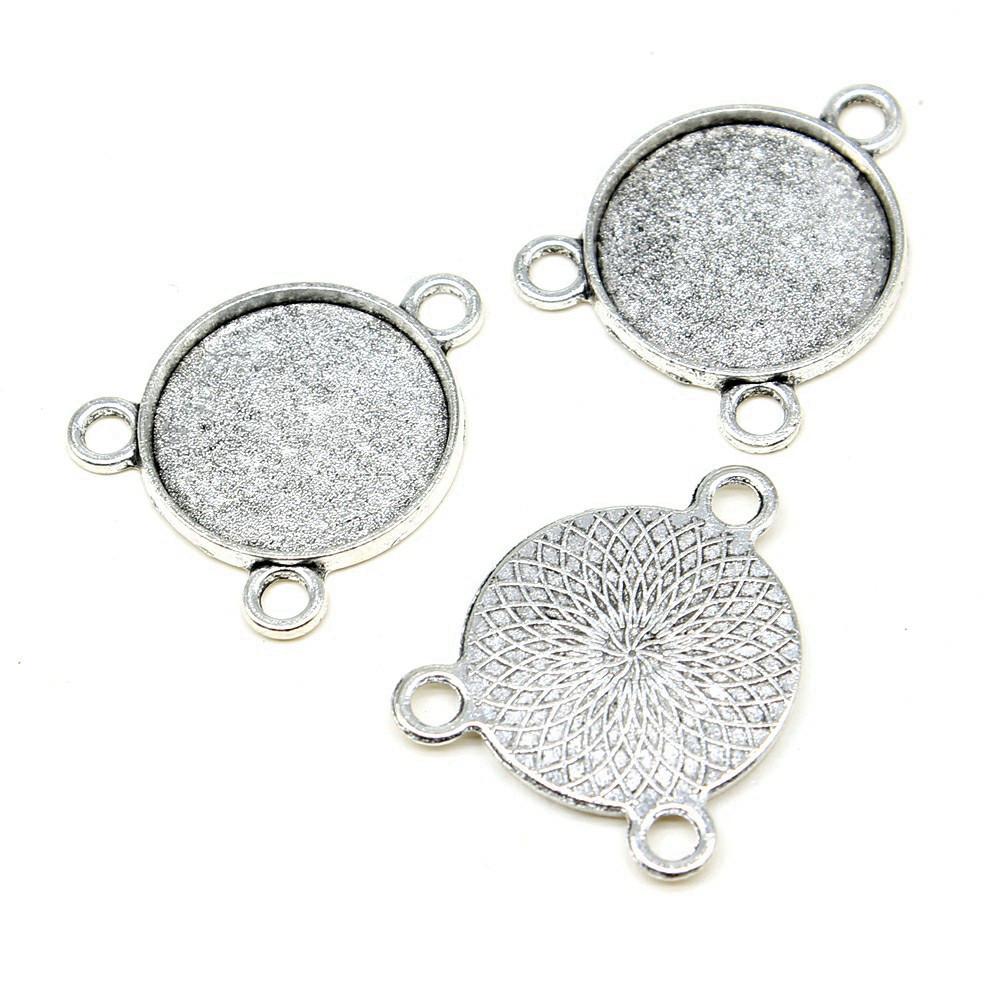 Multi Size Blank Bases Tray Three Loop Bezel Charm Base Connectors For Earrings Making
