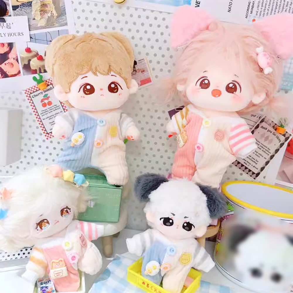 niannyyhouse Color Block Crawling Bodysuit, 10cm-15cm, 20cm Plush Toy, Dress-Up Clothes, Cotton Doll, Accessories (Pink, 10cm-15cm)