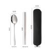 Portable Stainless Steel Cutlery Set: Fork, Spoon & Chopsticks - Ideal for Students & Outdoor Use