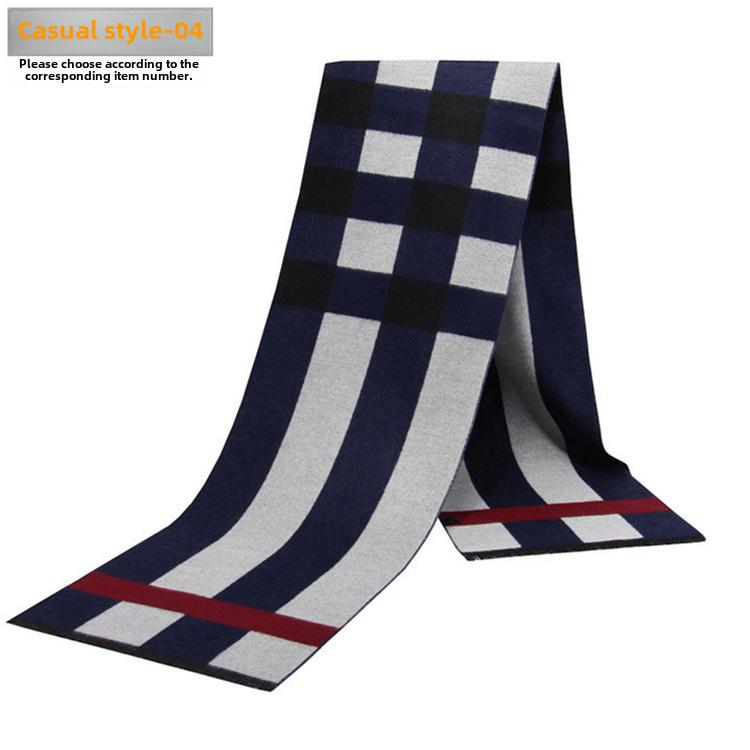Men's Autumn & Winter Plaid Imitation Cashmere Scarf - Warm & Thick Custom Design