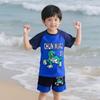 Cartoon Boys' Toddler Sun Protection Quick-Dry Swimsuit Set with Swim Cap